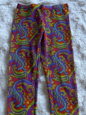 See You Monday Funky Neon Multicolored Paisley Leggings